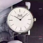 Swiss Replica Piaget Altiplano White Dial Black Leather Strap Watch Swiss 9015